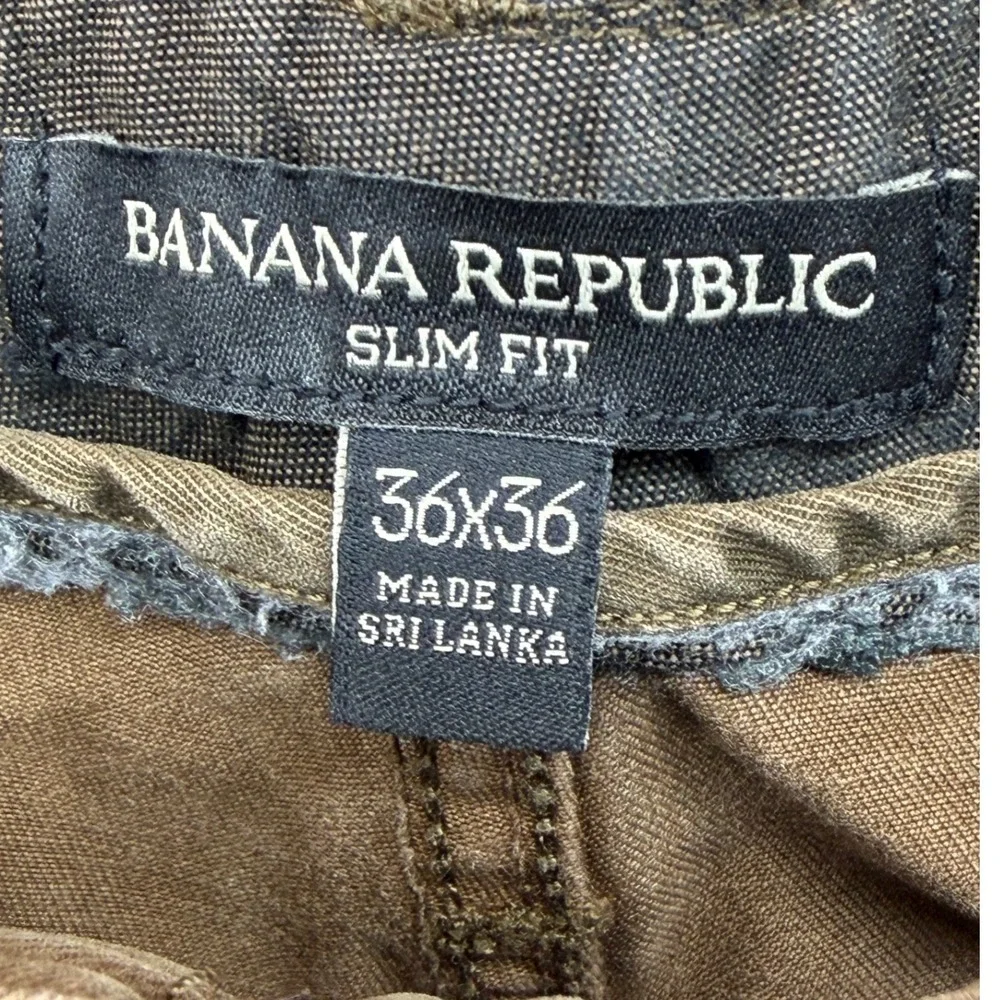 Banana‎ Republic Mens Slim Fit Cargo Pants Brown 36x36 558032-01 Cotton Utility